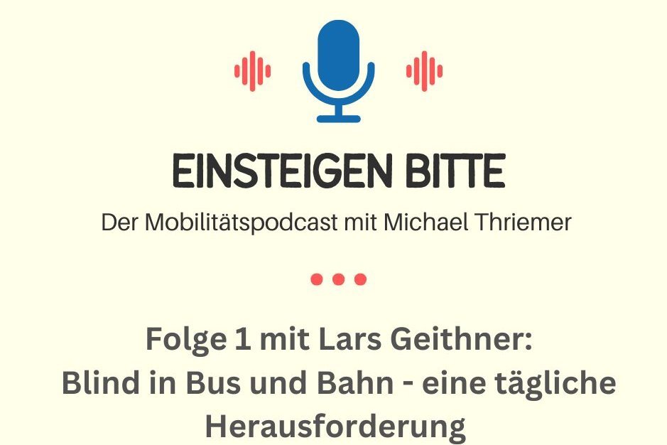 Mikrofon-Icon mit Text zum Podcast Folge 1