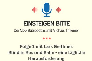 Mikrofon-Icon mit Text zum Podcast Folge 1