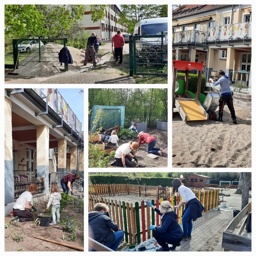 Fotos mit verschiedenen Arbeiten im Au&szlig;enbereich
