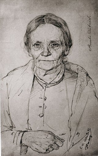 Amalie Dietrich gezeichnet von Christian Wilhelm Allers